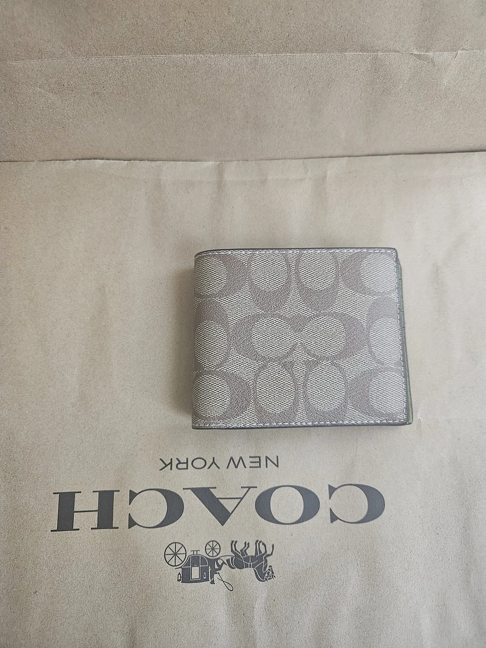 NWT Coach 3 in 1 Men's Billfold Wallet In Signature Brown